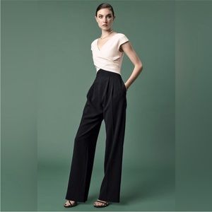 Eliza J Jumpsuit Black White 2 XS Wide Leg Party Event